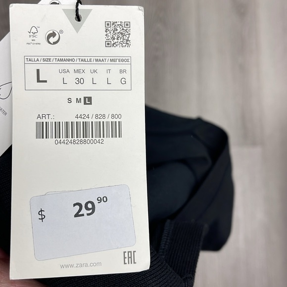 Black Long Sleeve Dress Zara Size L ( Large ) - Picture 2 of 3